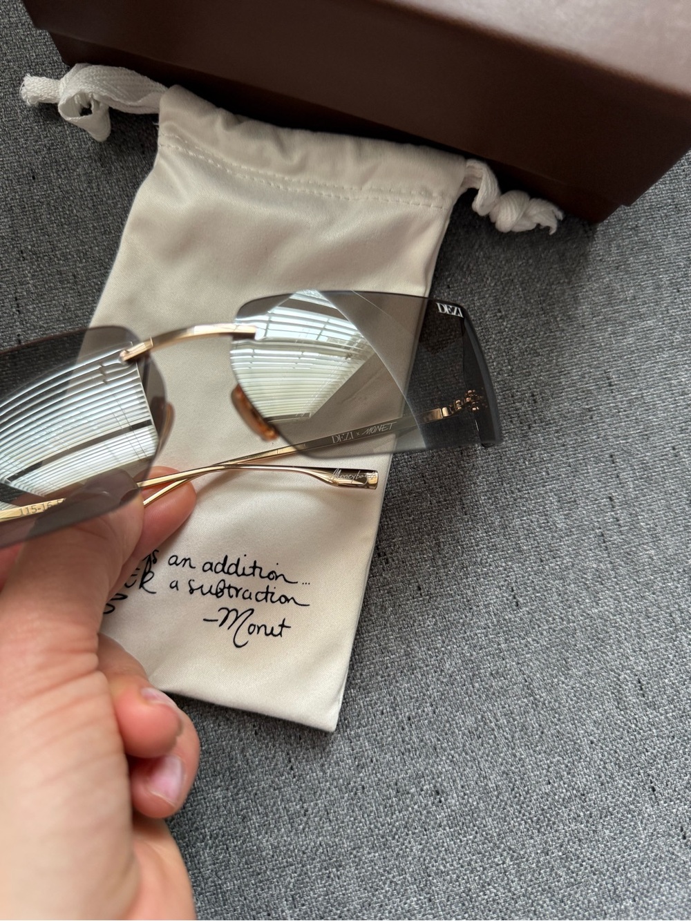 Dezi x Monet Moneybag 58mm Rimless Square Sunglasses Sold Out - Picture 11 of 12